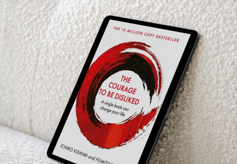 Aesthetic stock image showing an iPad mock up of the cover of a Courage to be Disliked . The image is purely for decorative us only to support the blog post on the book review for The Courage to be Disliked.
